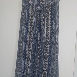 Navy Blue Patterned Women's Jumpsuit